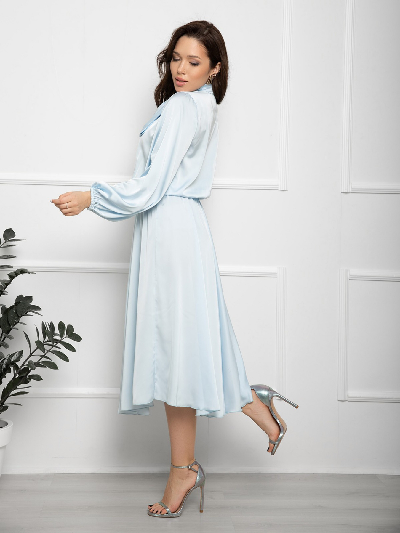 Сукня міді ISSA Plus модель 12380_lightblue Фото