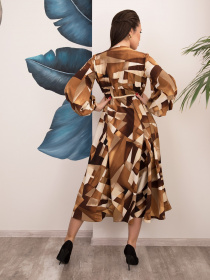 Сукня міді ISSA Plus модель 12535_brown Фото