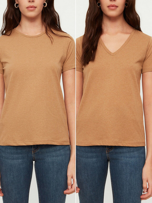 Футболки и поло Trendyol модель TWOSS20TS0143/Acık Kahverengi Фото