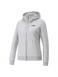 Серый - Кофта спортивная PUMA Ess Fz Hoody Fl W