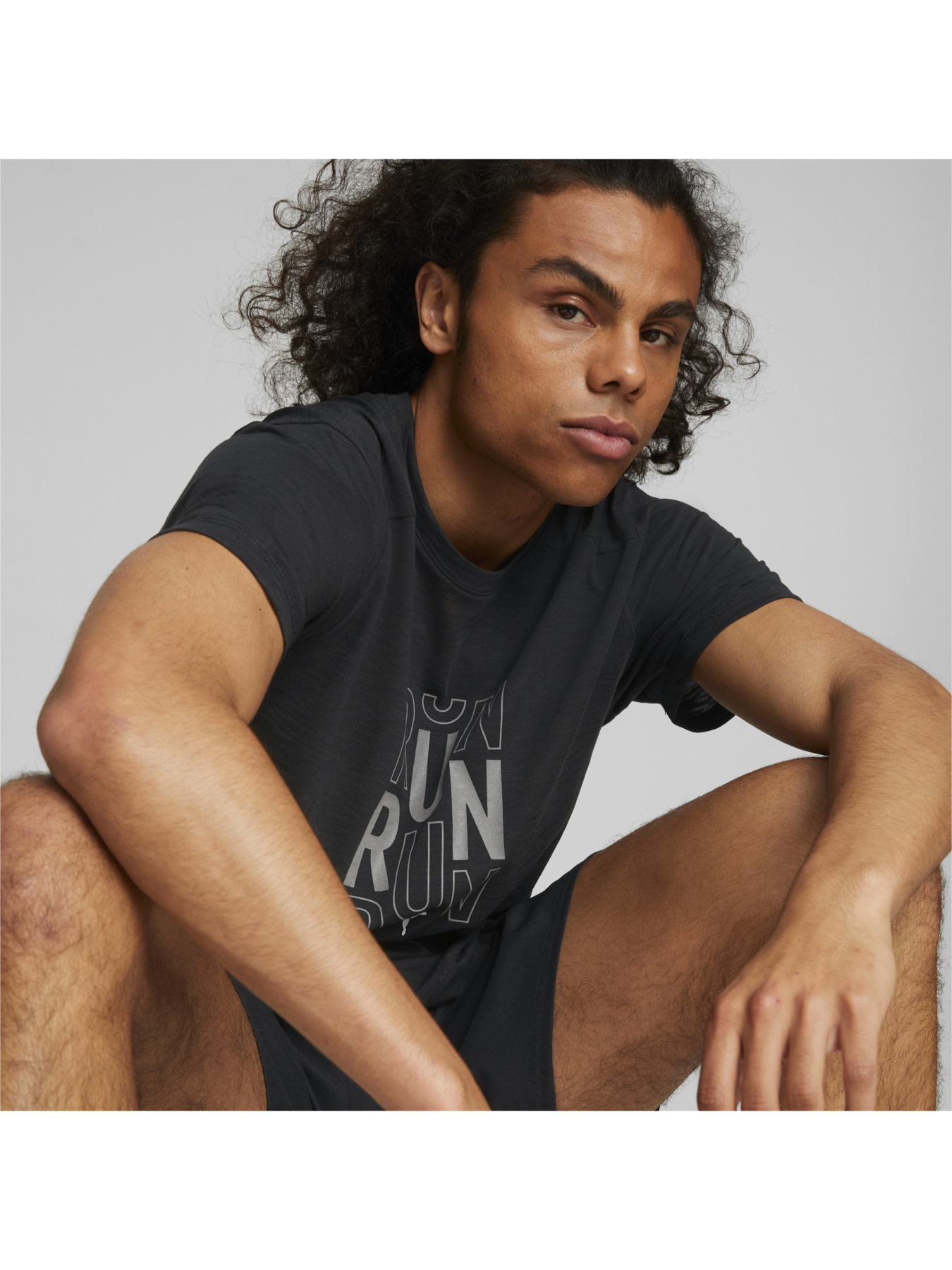 Футболка спортивная PUMA Run Logo Ss Tee M модель 522423 Фото