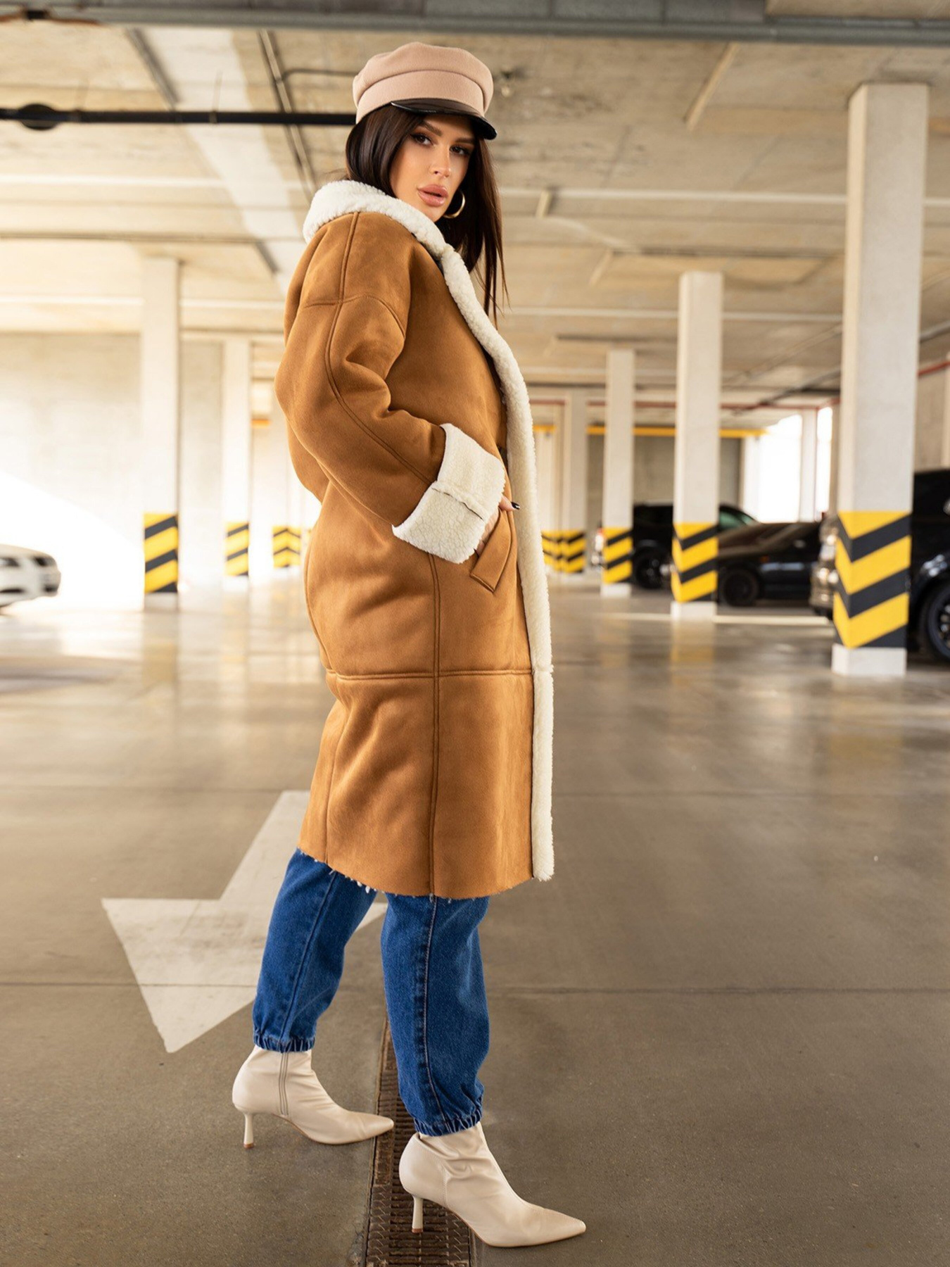 Дубленка ISSA Plus модель 13609_brown Фото