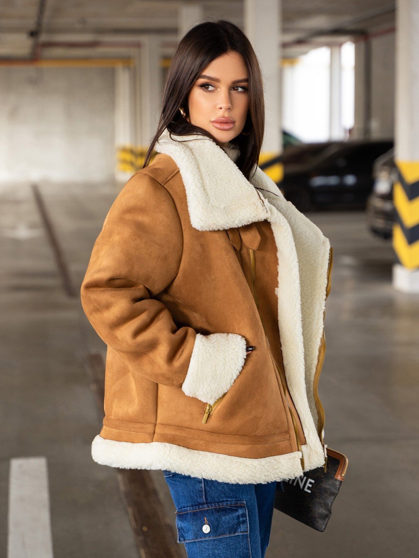 Дубленка ISSA Plus модель 13612_brown Фото