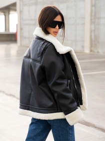 Дубленка ISSA Plus модель 13613_black Фото