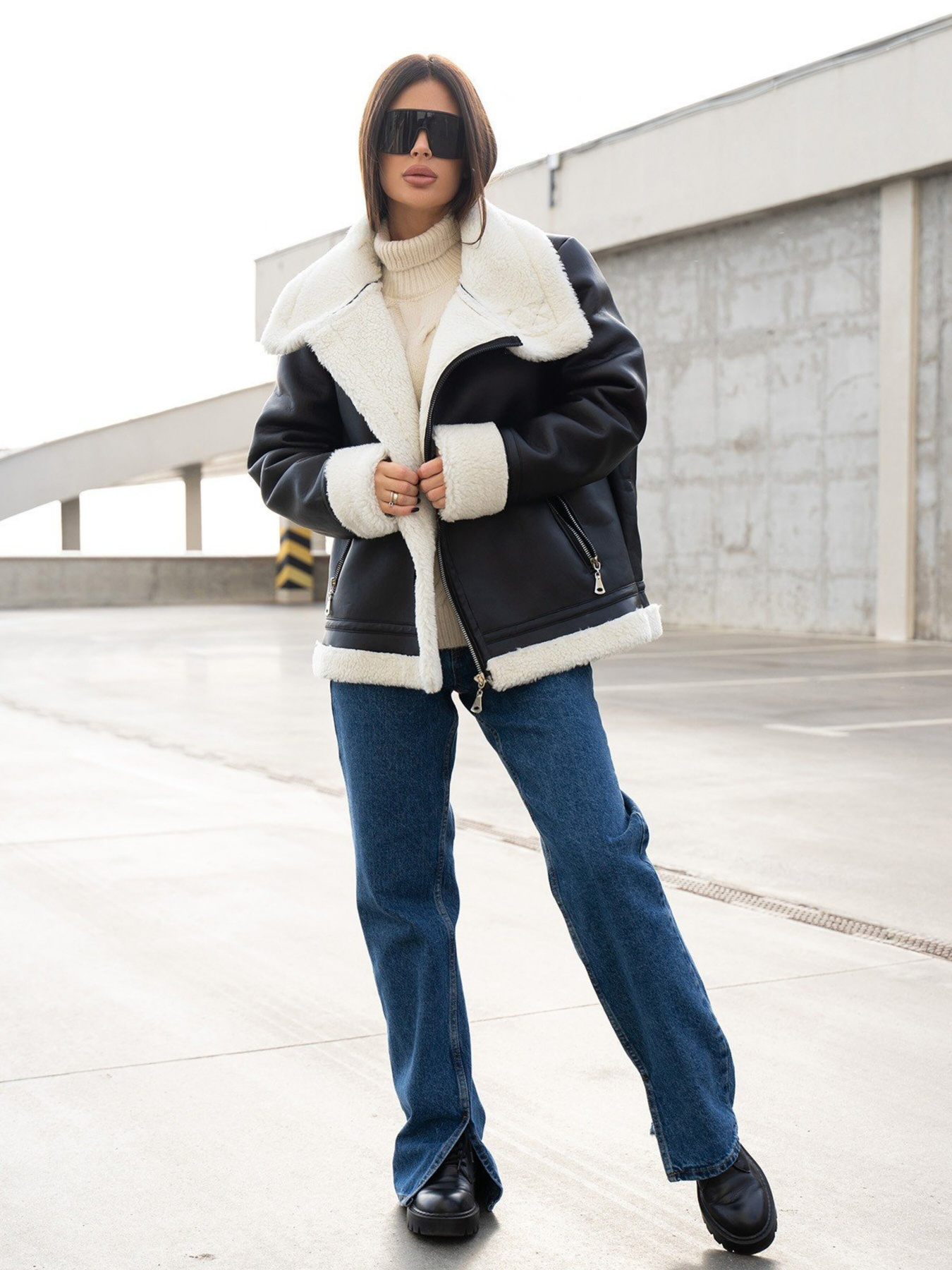 Дубленка ISSA Plus модель 13613_black Дубленка ISSA Plus модель 13613_black Фото