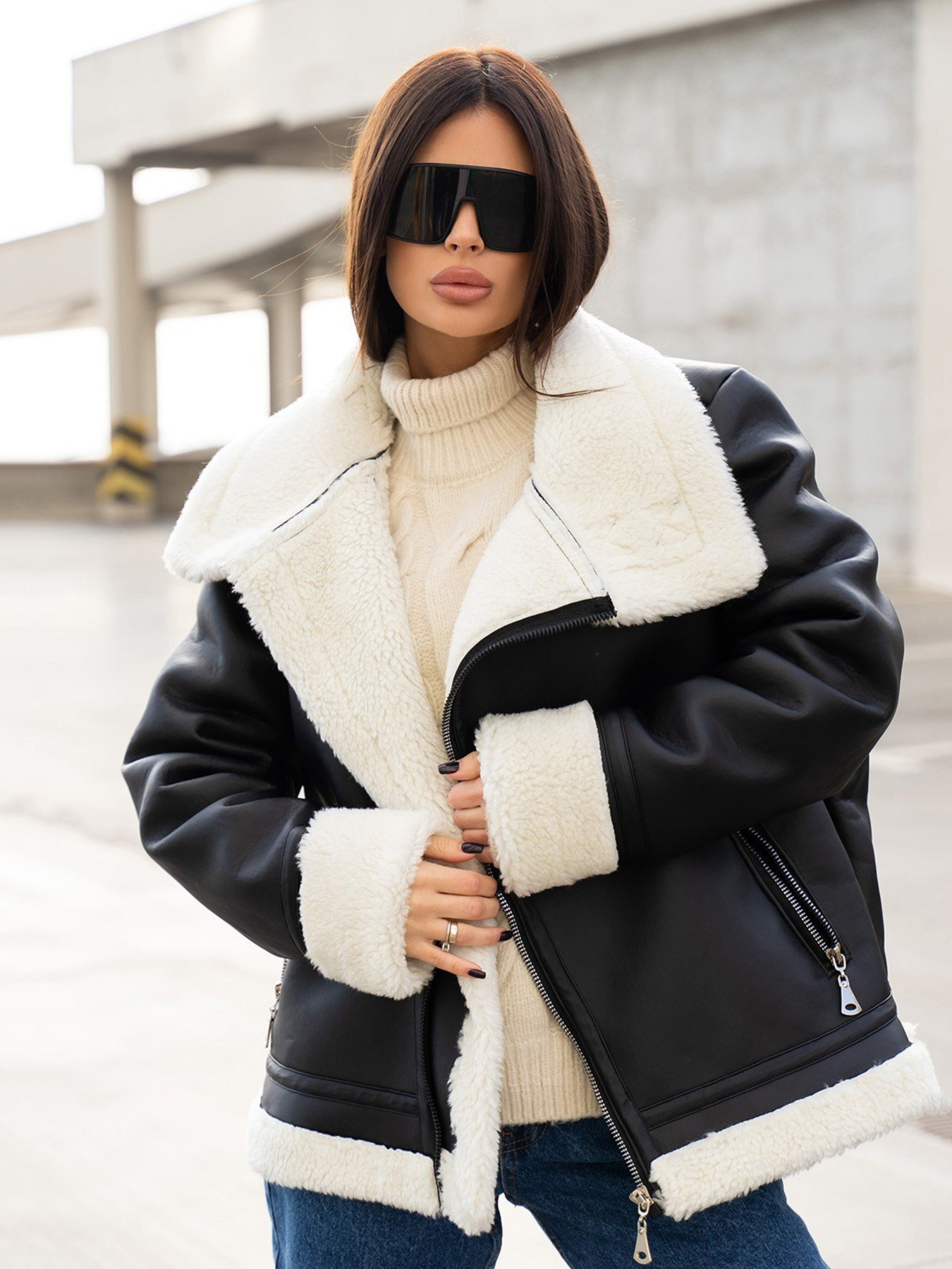 Дубленка ISSA Plus модель 13613_black Дубленка ISSA Plus модель 13613_black Фото