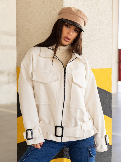 Куртка-сорочка ISSA Plus модель 13617_milky Фото