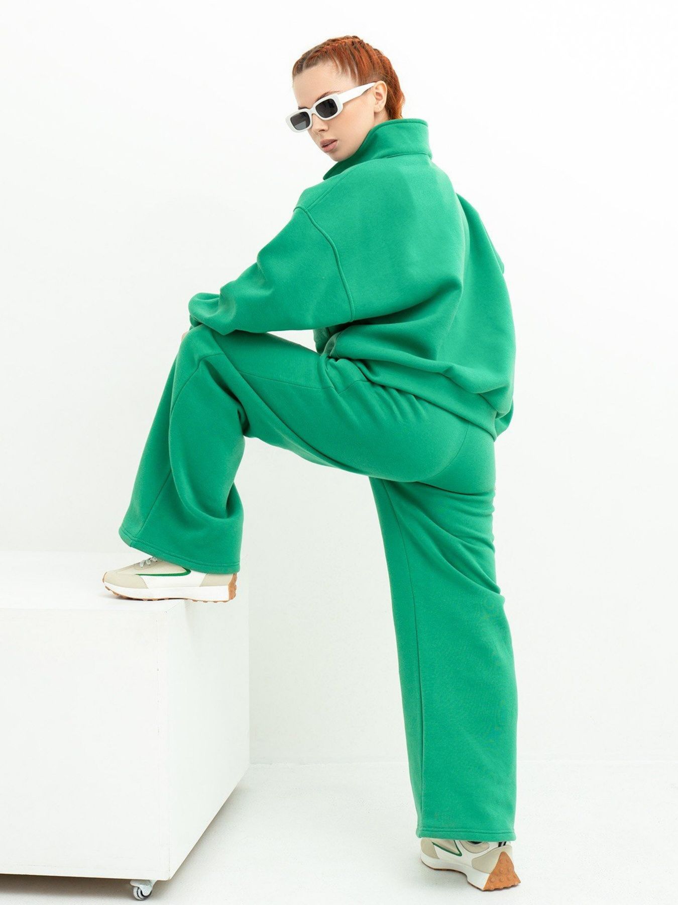 Повседневный костюм ISSA Plus модель 13618_green Фото