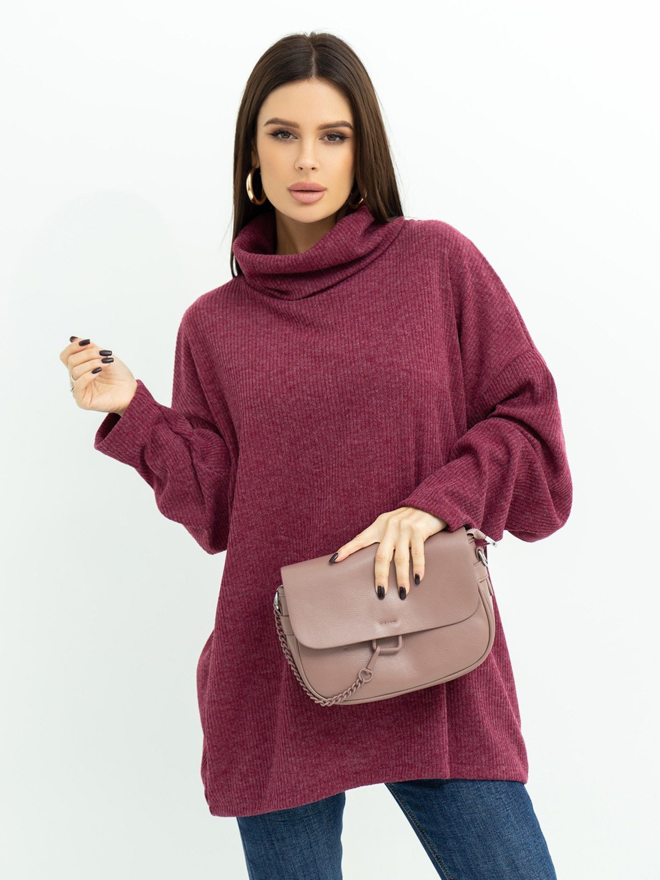Свитер ISSA Plus модель 13621_burgundy Свитер ISSA Plus модель 13621_burgundy Фото