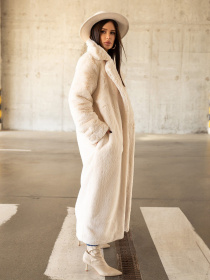 Шуба ISSA Plus модель 13631_milky Фото