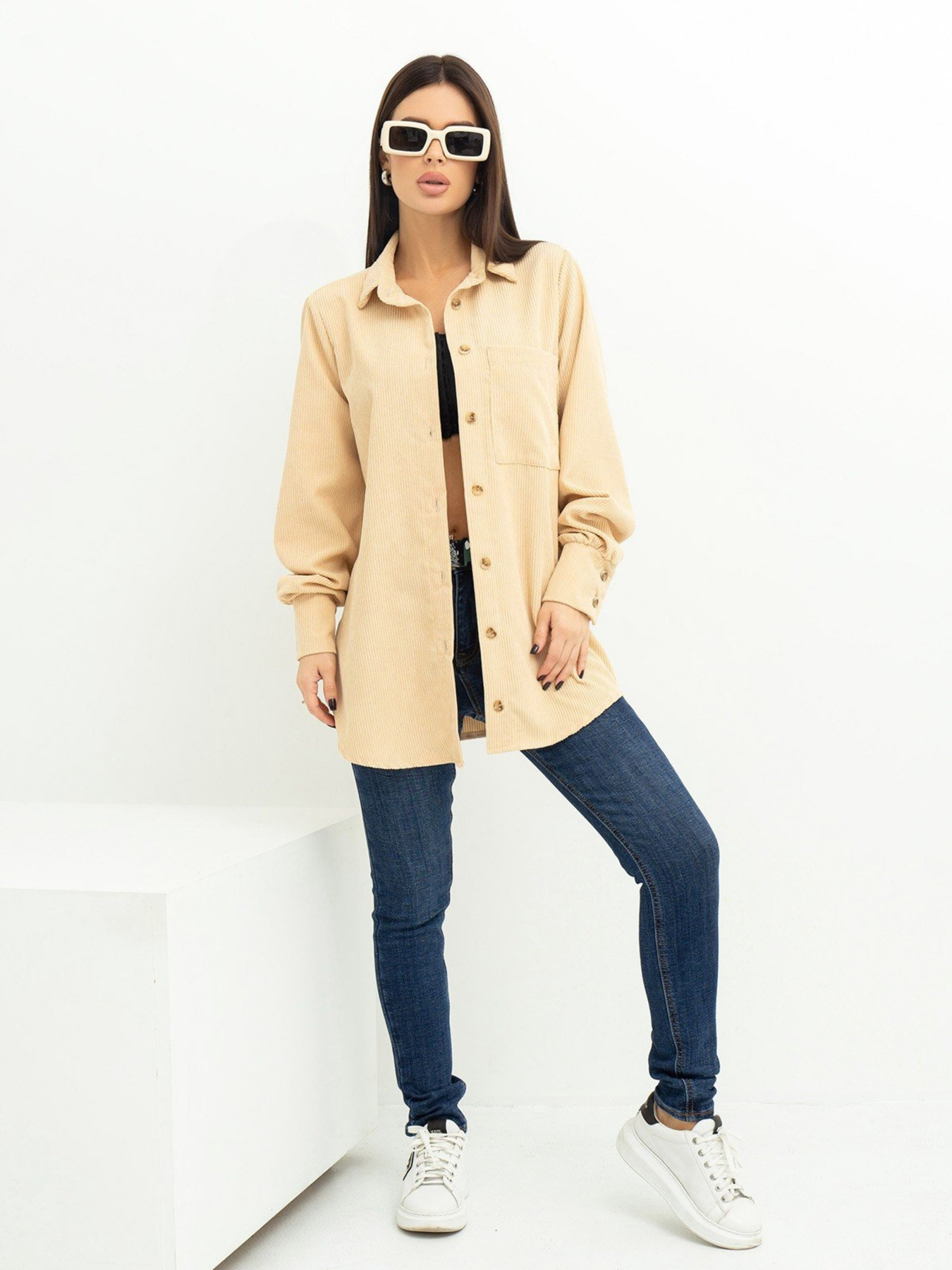 Сорочки ISSA Plus модель SA-433_beige Фото