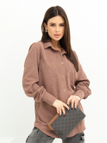 Сорочка повсякденна ISSA Plus модель SA-433_brown Сорочка повсякденна ISSA Plus модель SA-433_brown Фото