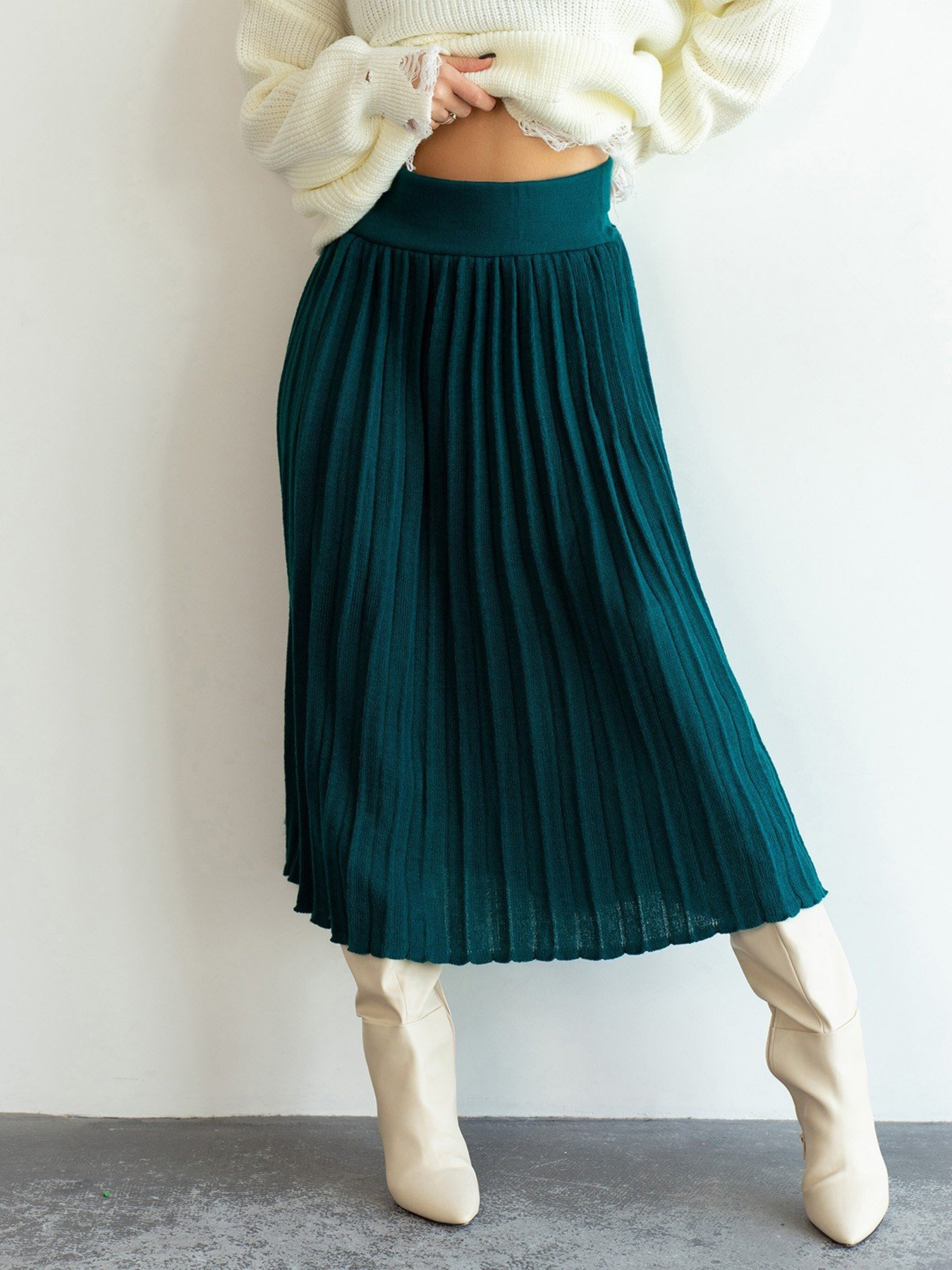 Юбка миди ISSA Plus модель WN20-186_turquoise Юбка миди ISSA Plus модель WN20-186_turquoise Фото