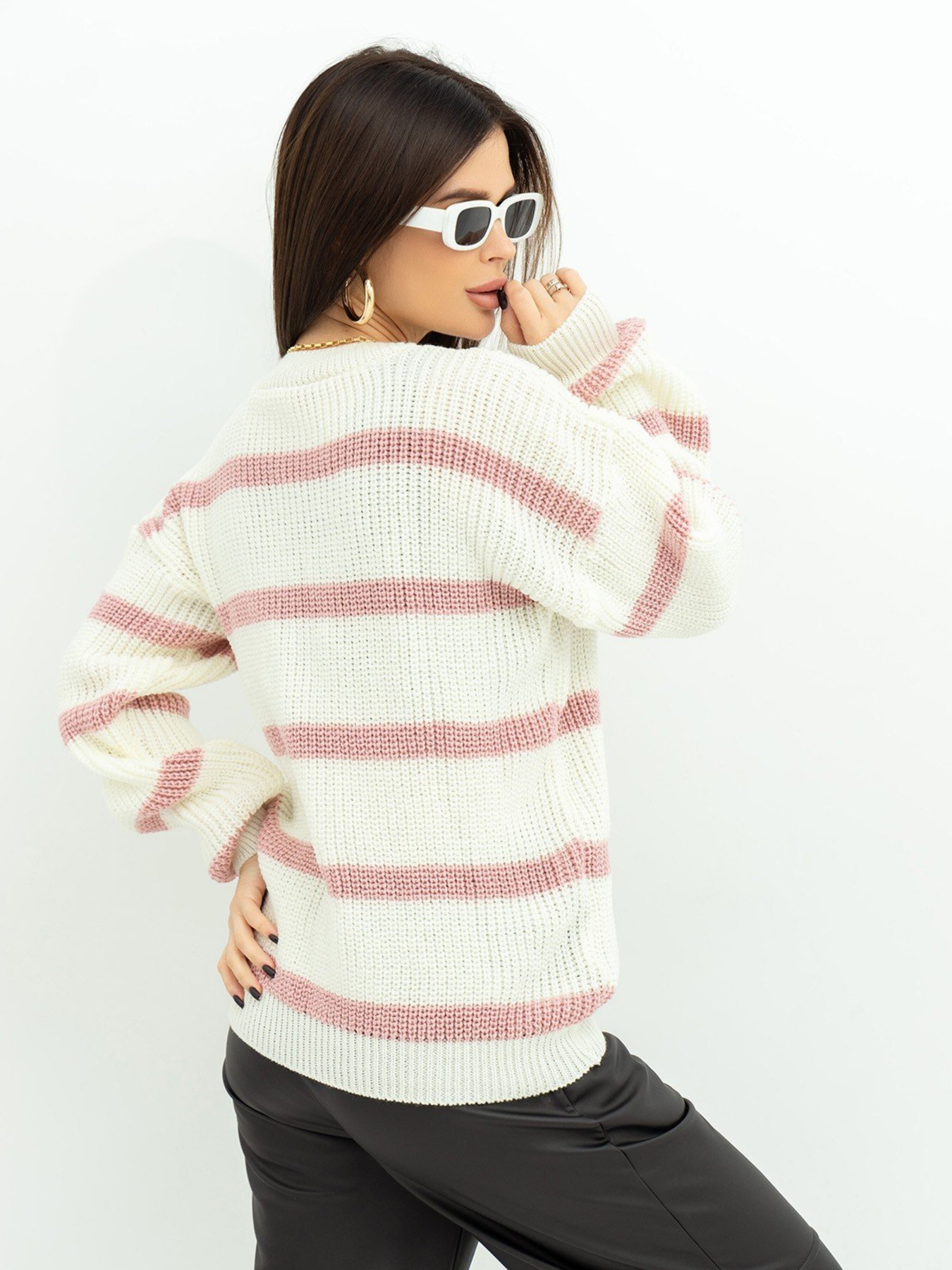 Свитер ISSA Plus модель WN20-364_milky Фото