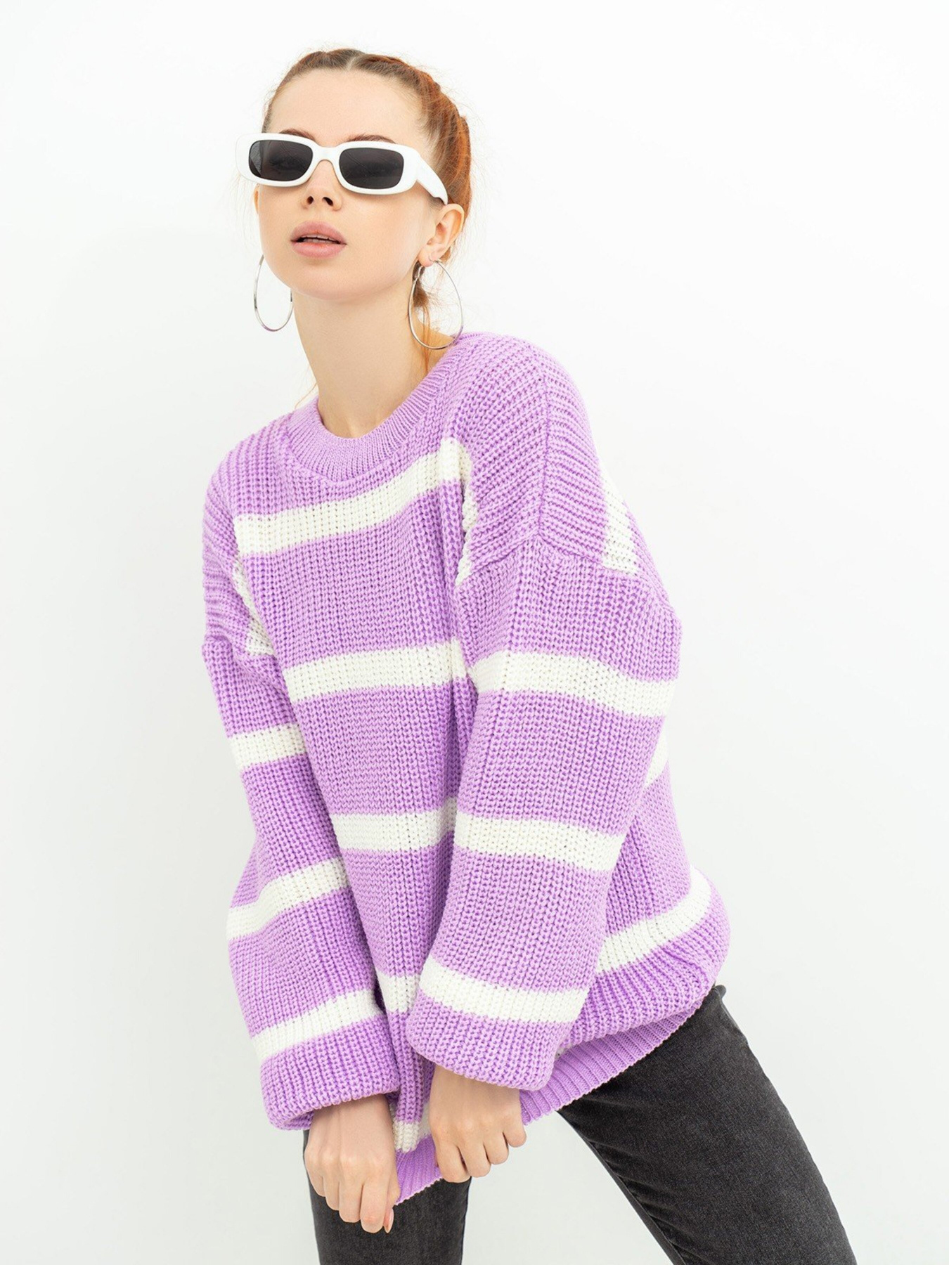 Свитер ISSA Plus модель WN20-364_lilac Фото