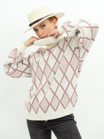 Свитер ISSA Plus модель WN20-365_whitepink Фото