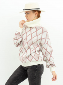 Светр ISSA Plus модель WN20-365_pinkwhite Фото