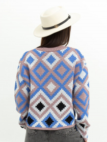 Свитер ISSA Plus модель WN20-366_beigeblue Фото