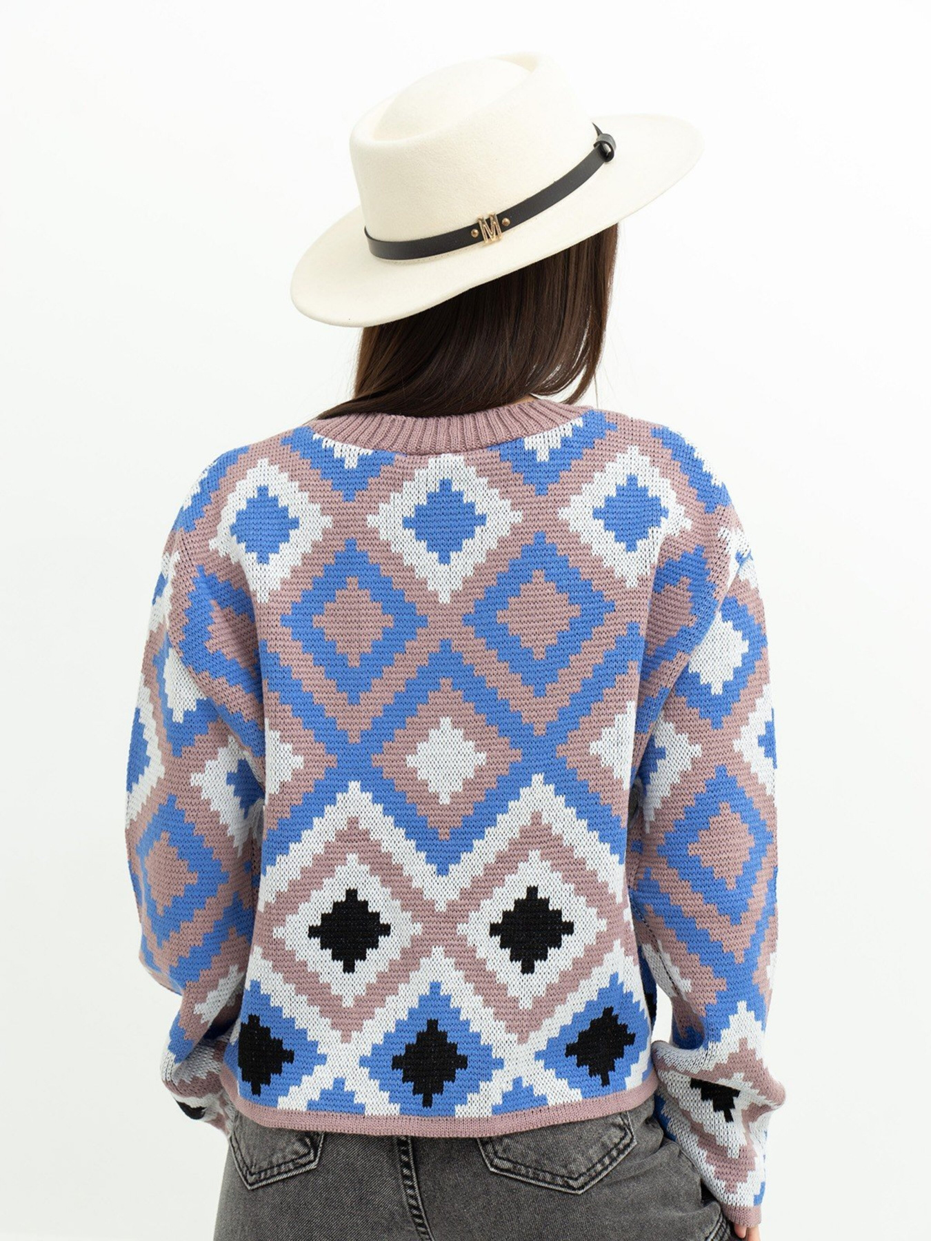 Светр ISSA Plus модель WN20-366_beigeblue Фото