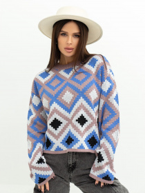 Светр ISSA Plus модель WN20-366_beigeblue Фото