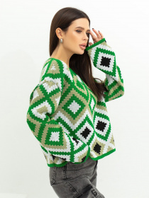 Свитер ISSA Plus модель WN20-366_greenbeige Свитер ISSA Plus модель WN20-366_greenbeige Фото