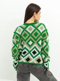 Свитер ISSA Plus модель WN20-366_greenbeige Свитер ISSA Plus модель WN20-366_greenbeige Фото