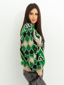 Свитер ISSA Plus модель WN20-367_green Фото