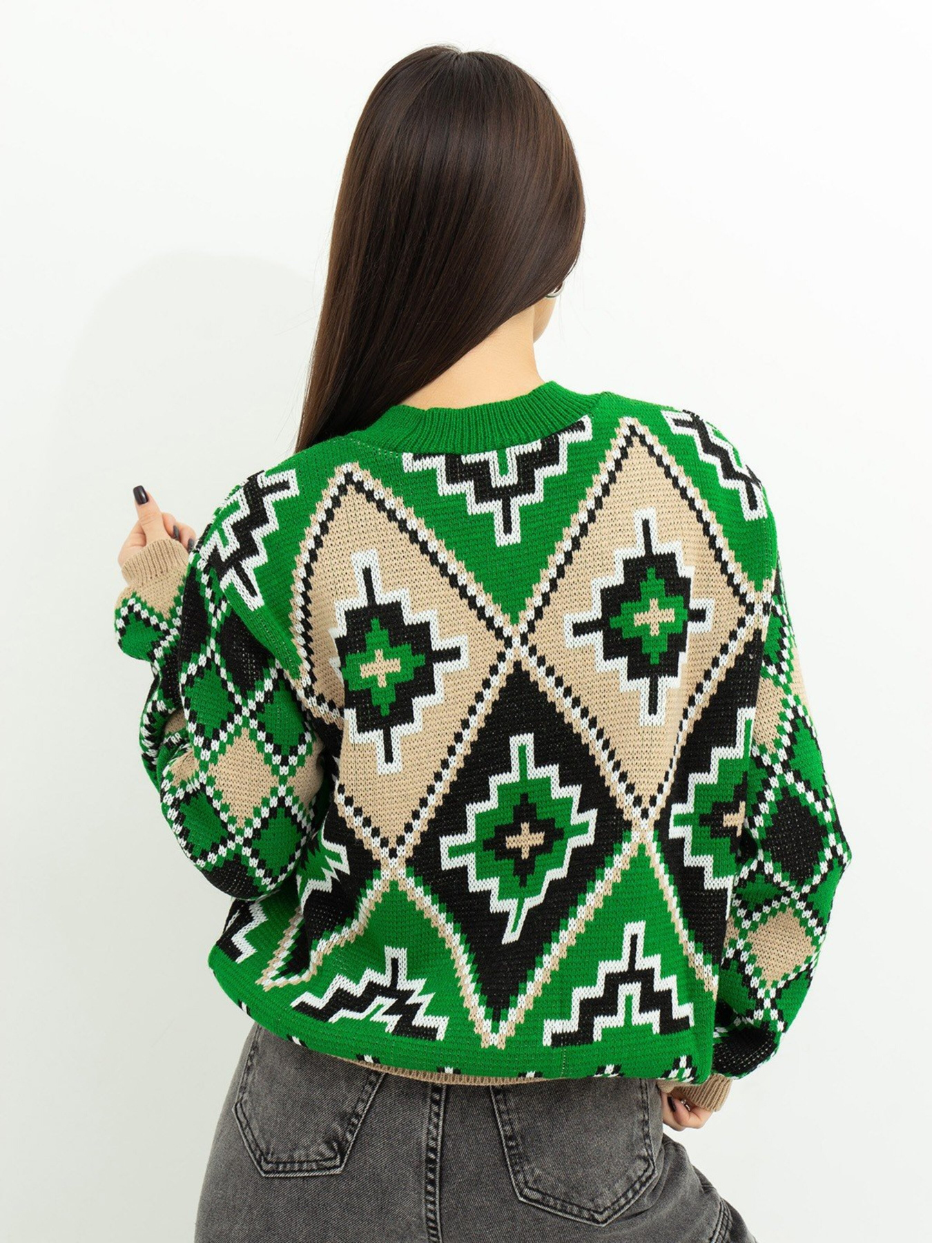 Светр ISSA Plus модель WN20-367_green Светр ISSA Plus модель WN20-367_green Фото