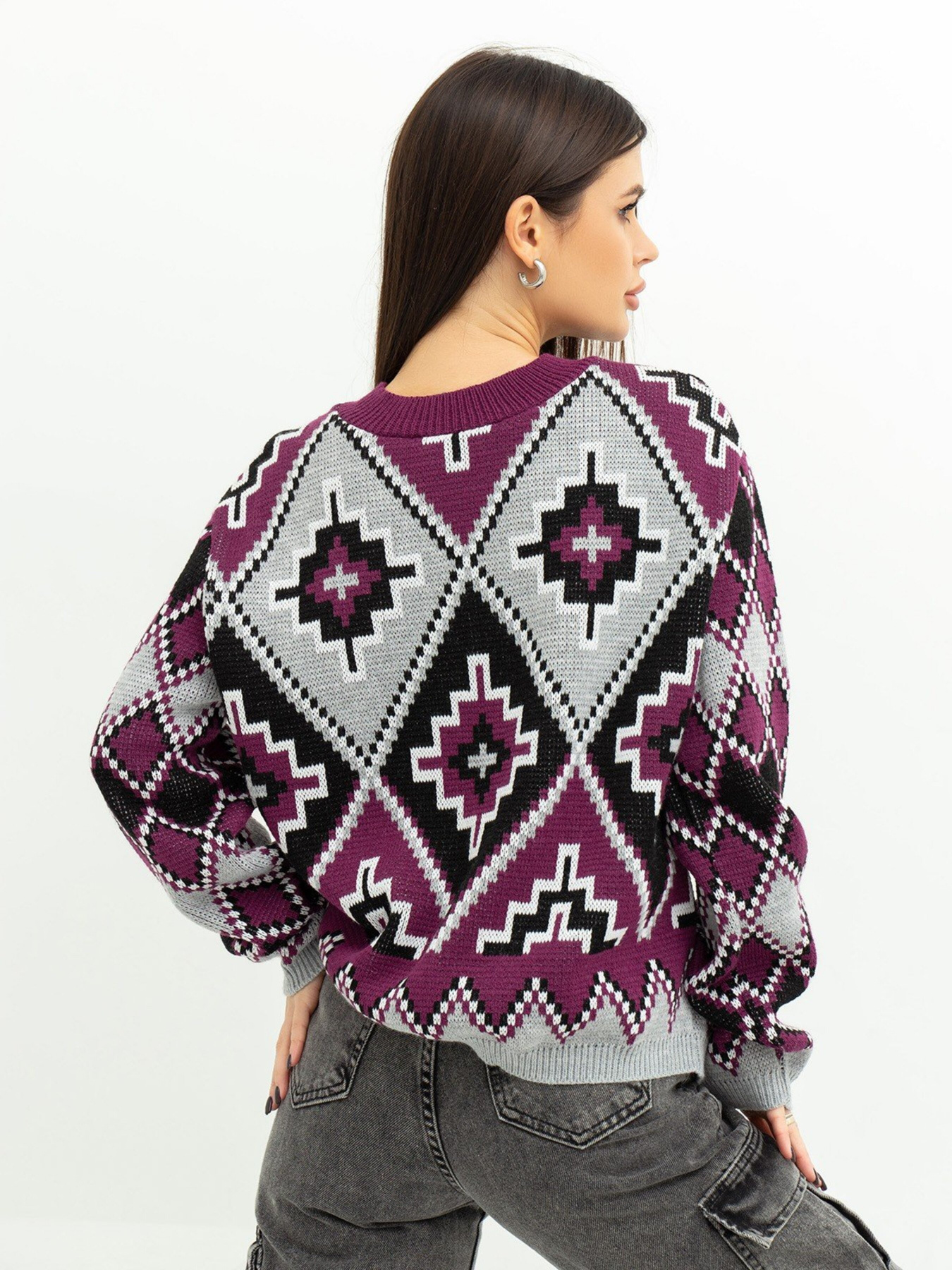 Светр ISSA Plus модель WN20-367_purple Светр ISSA Plus модель WN20-367_purple Фото