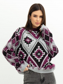 Светр ISSA Plus модель WN20-367_purple Светр ISSA Plus модель WN20-367_purple Фото