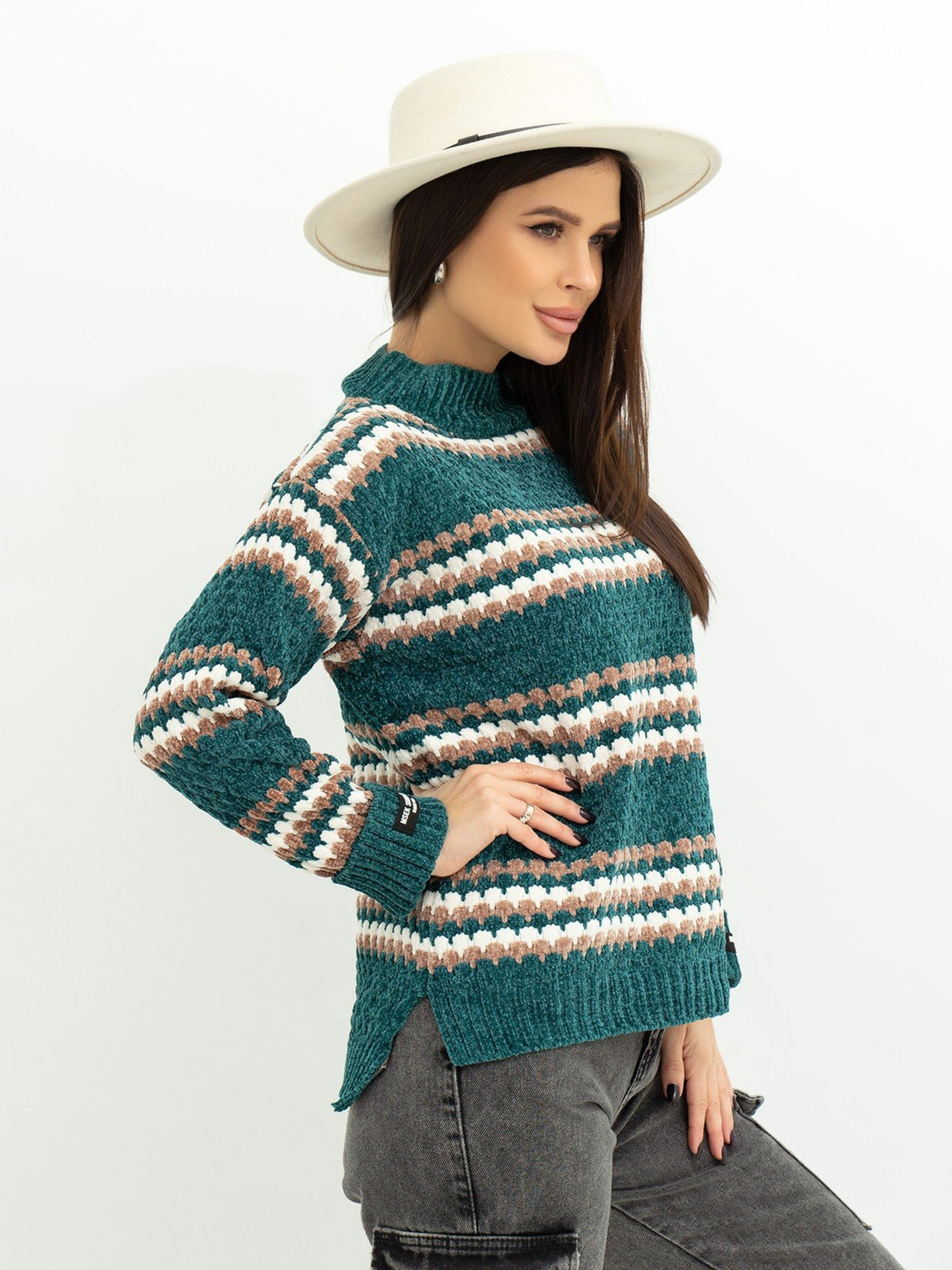 Свитер ISSA Plus модель WN20-368_green Фото