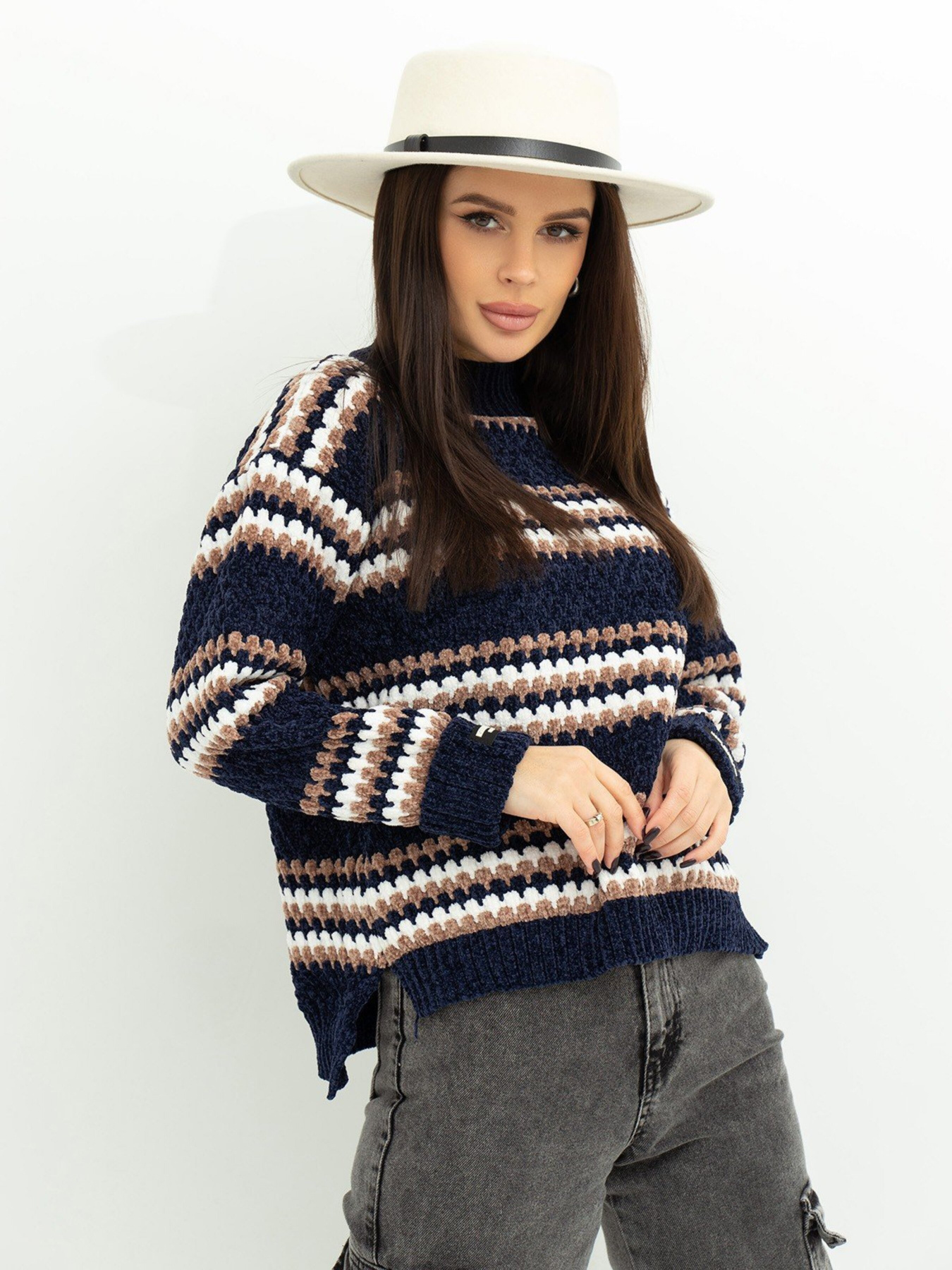 Свитер ISSA Plus модель WN20-368_blue Фото