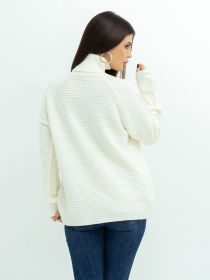 Свитер ISSA Plus модель WN20-369_milky Свитер ISSA Plus модель WN20-369_milky Фото