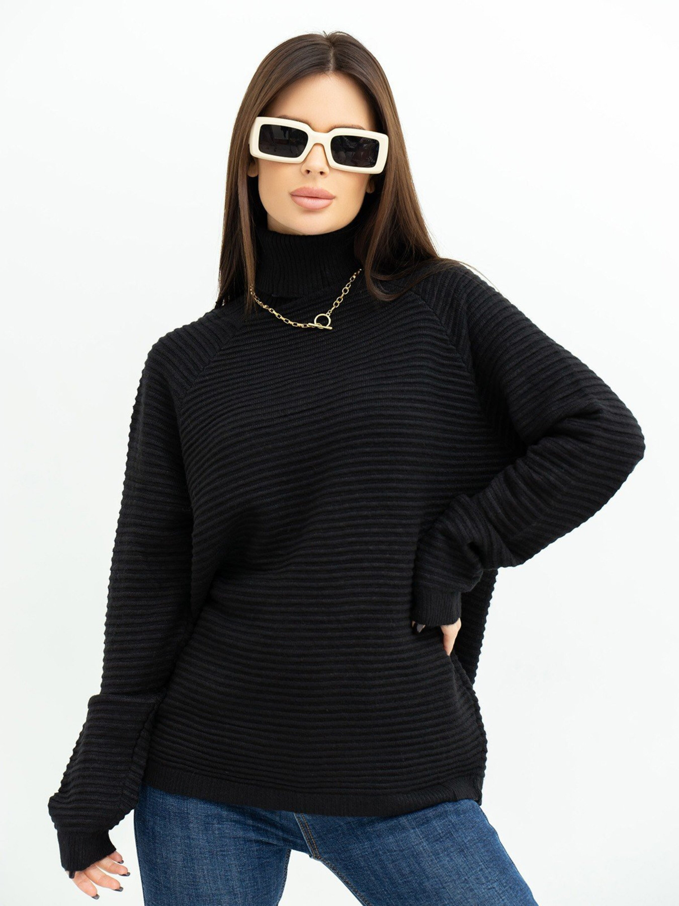 Свитер ISSA Plus модель WN20-369_black Фото