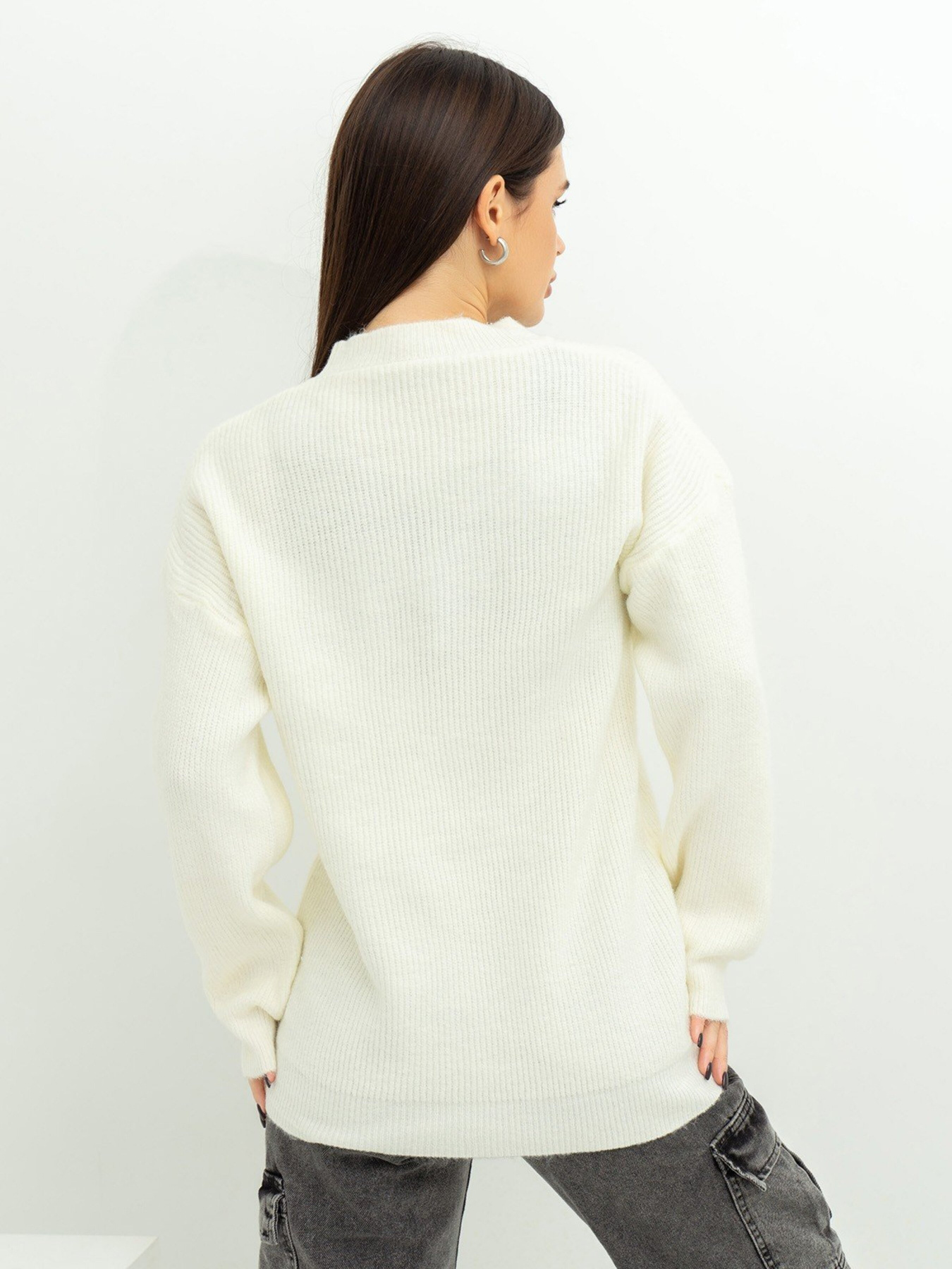 Свитер ISSA Plus модель WN20-370_milky Фото