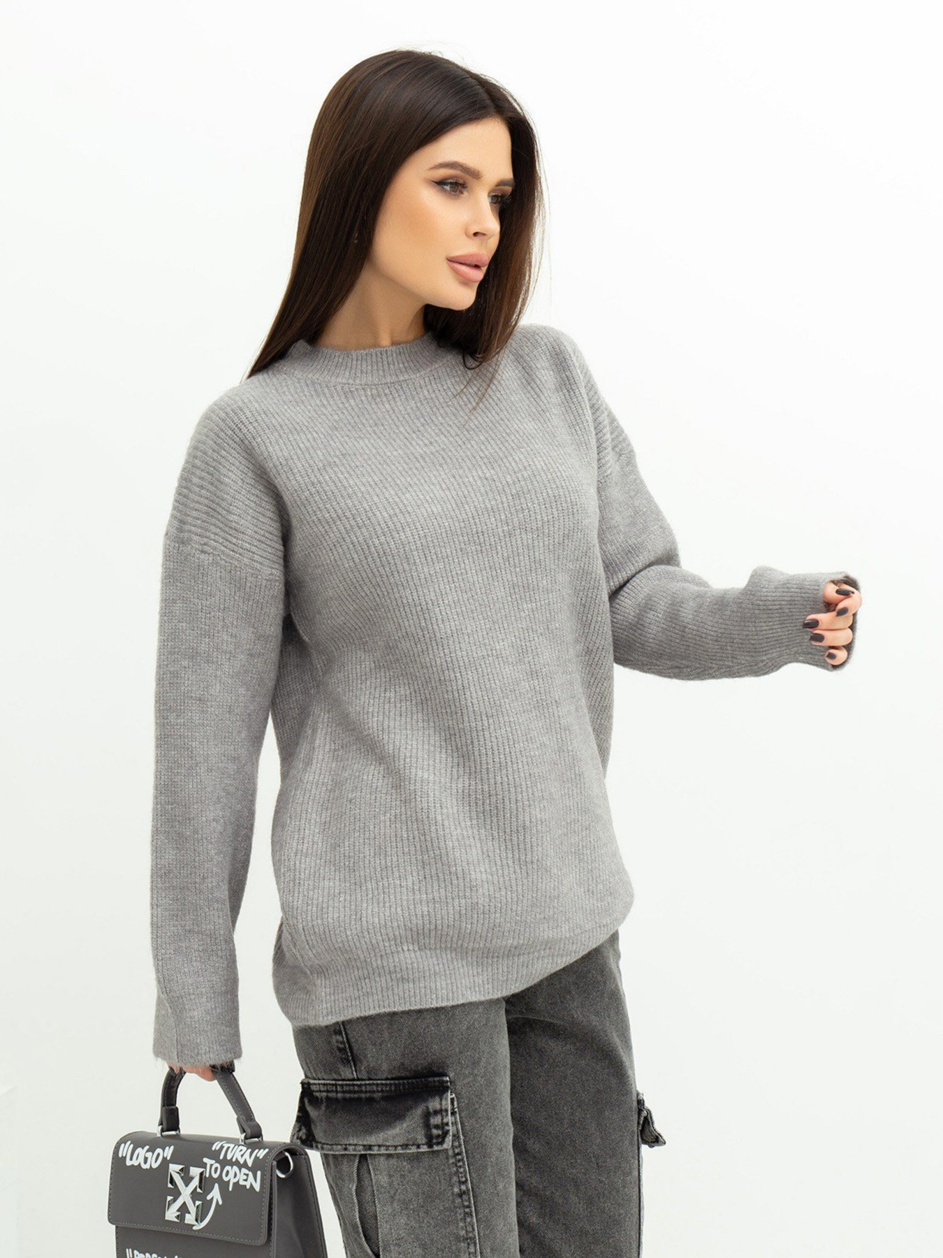 Свитер ISSA Plus модель WN20-370_grey Фото