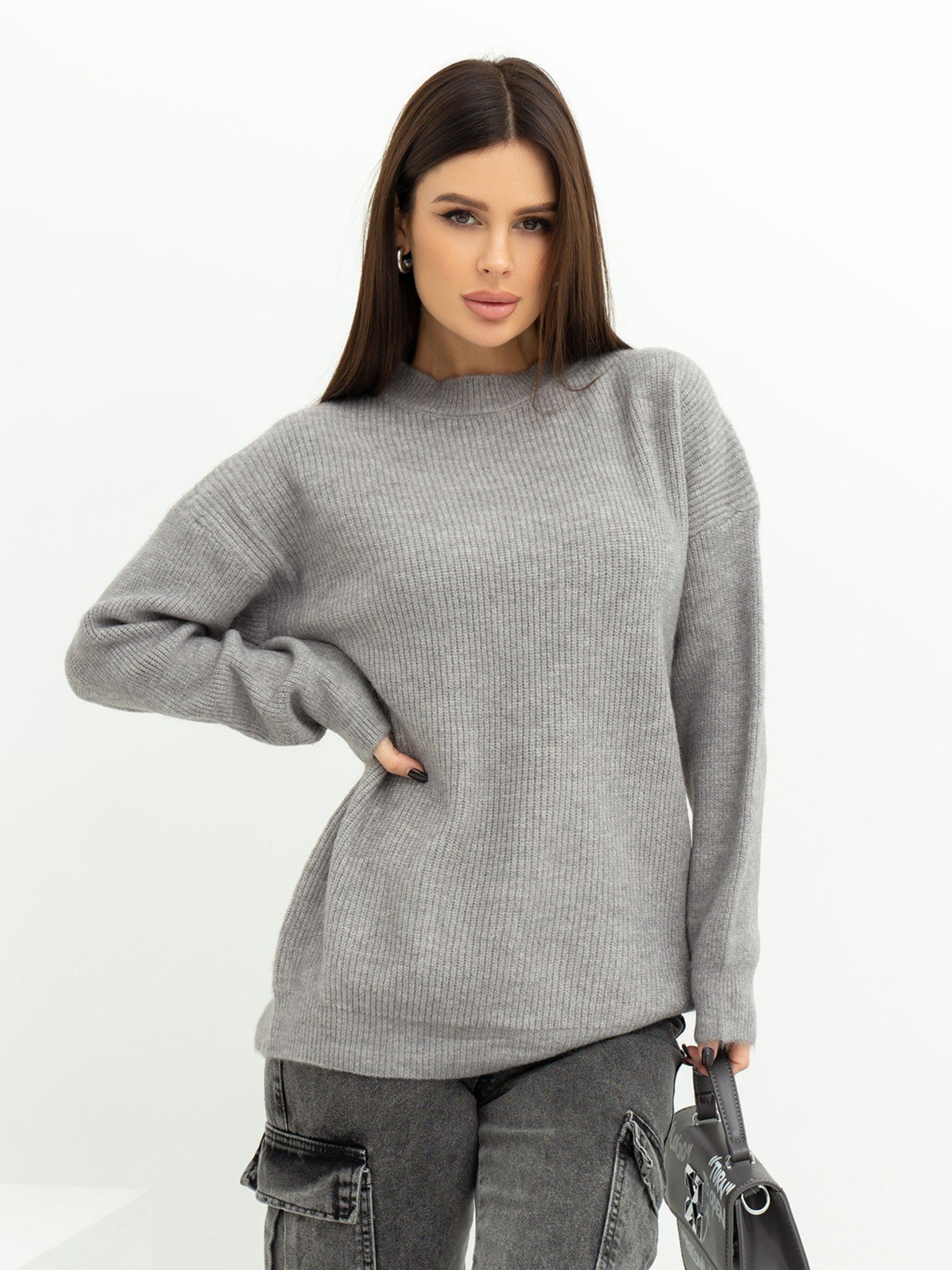 Свитер ISSA Plus модель WN20-370_grey Фото