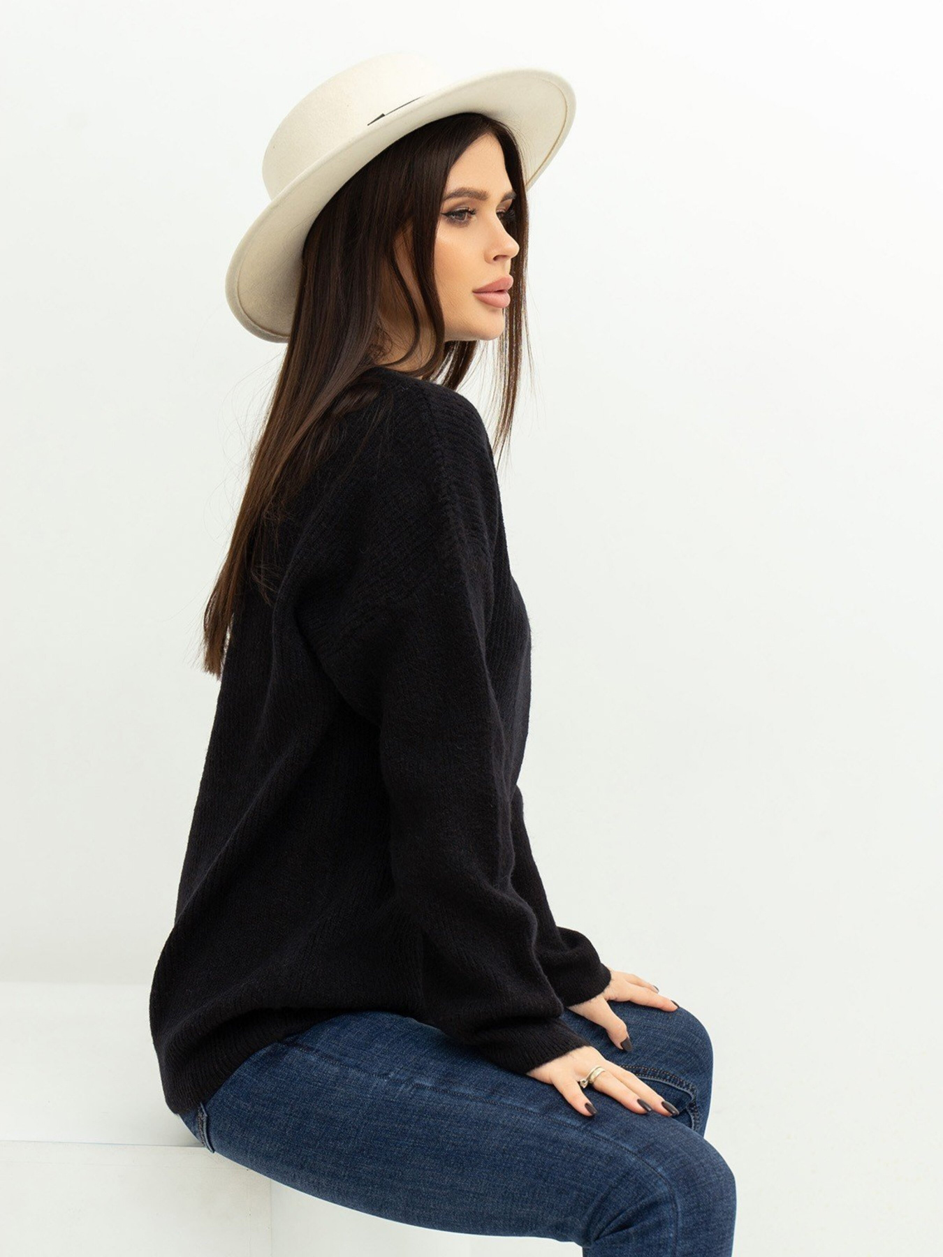 Свитер ISSA Plus модель WN20-370_black Фото