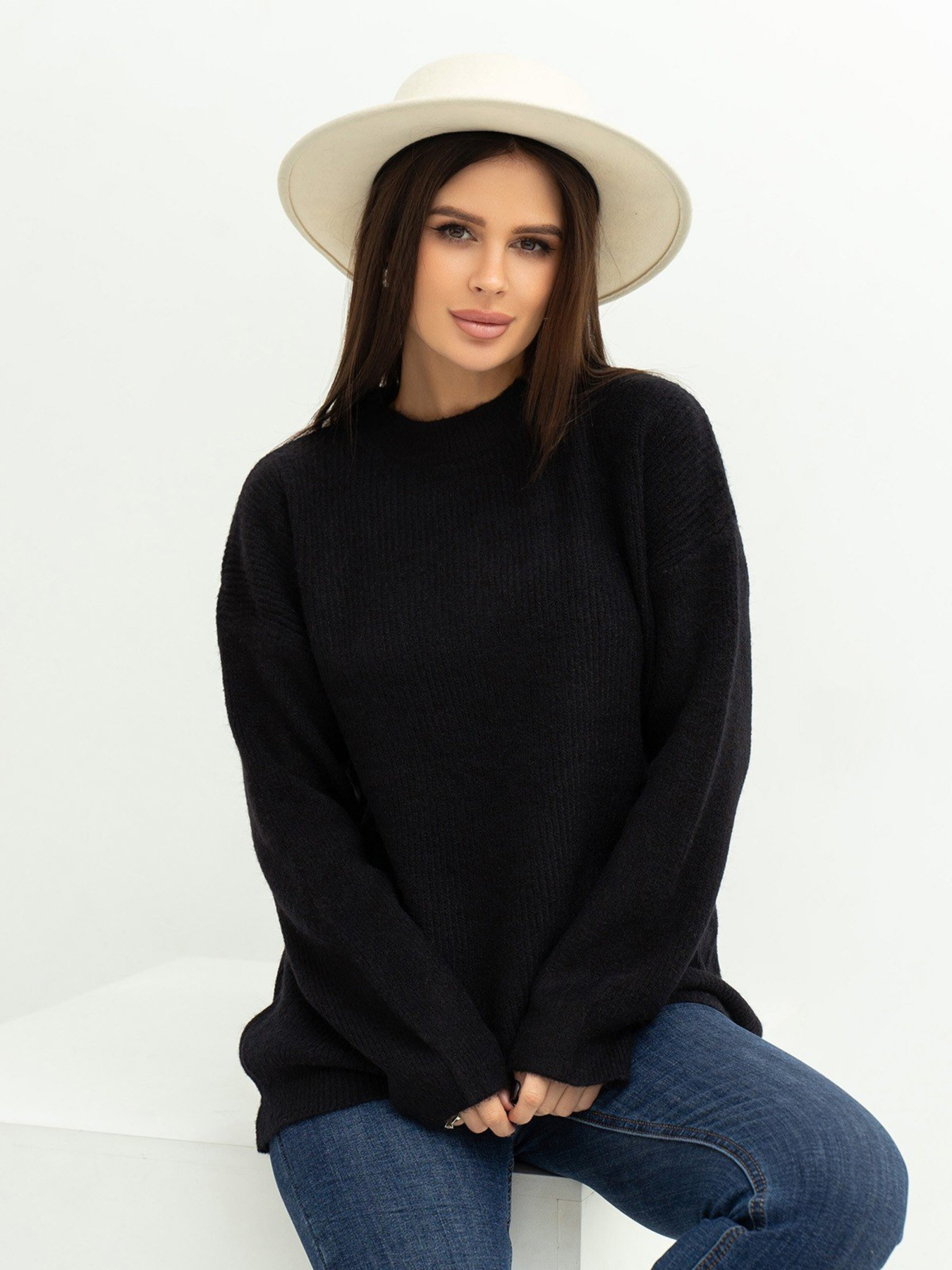 Свитер ISSA Plus модель WN20-370_black Фото