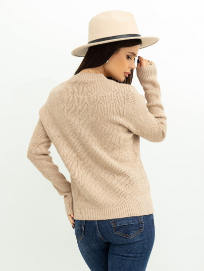 Светр ISSA Plus модель WN20-371_beige — фото 3 - INTERTOP