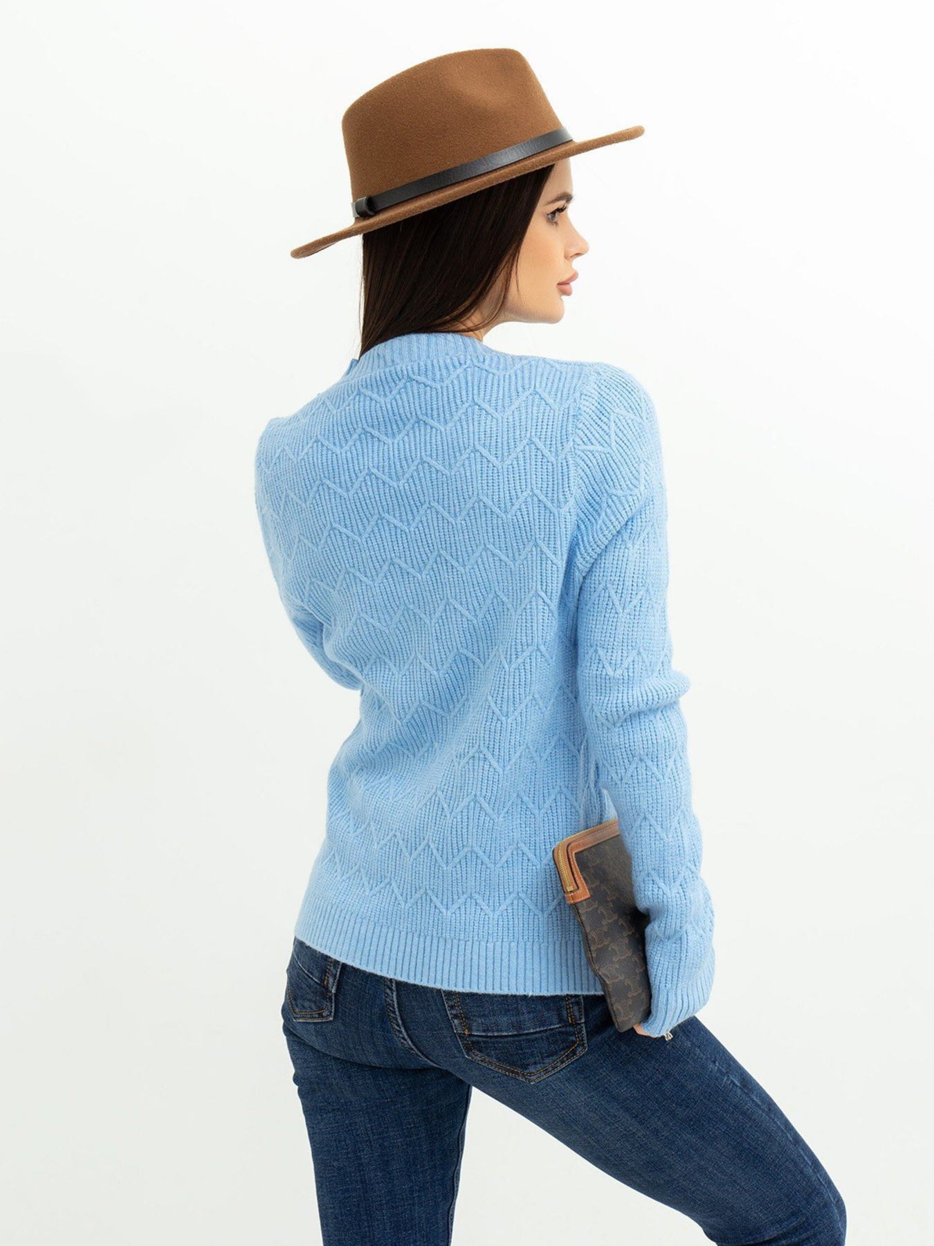 Свитер ISSA Plus модель WN20-371_blue Фото