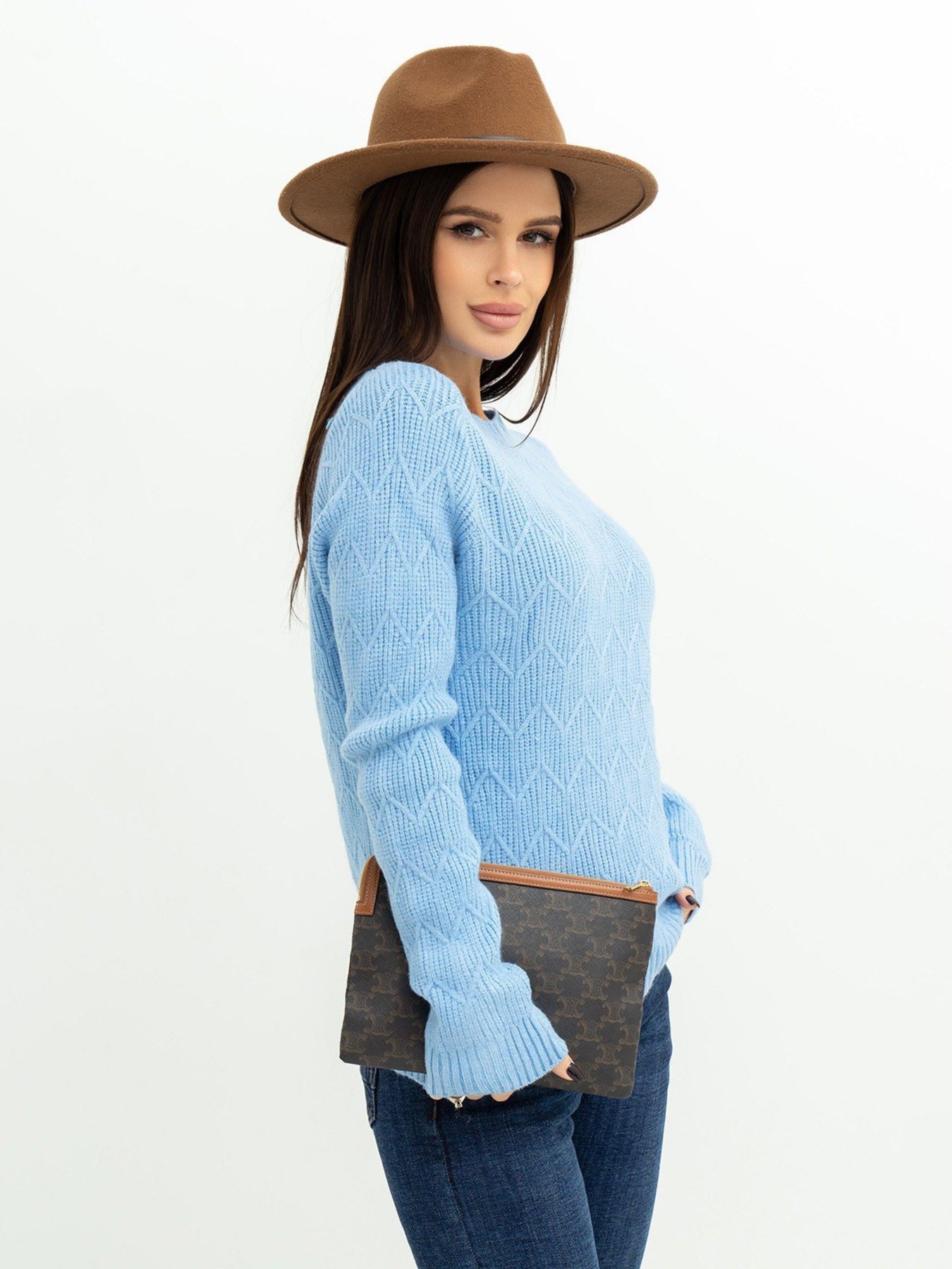 Свитер ISSA Plus модель WN20-371_blue Свитер ISSA Plus модель WN20-371_blue Фото