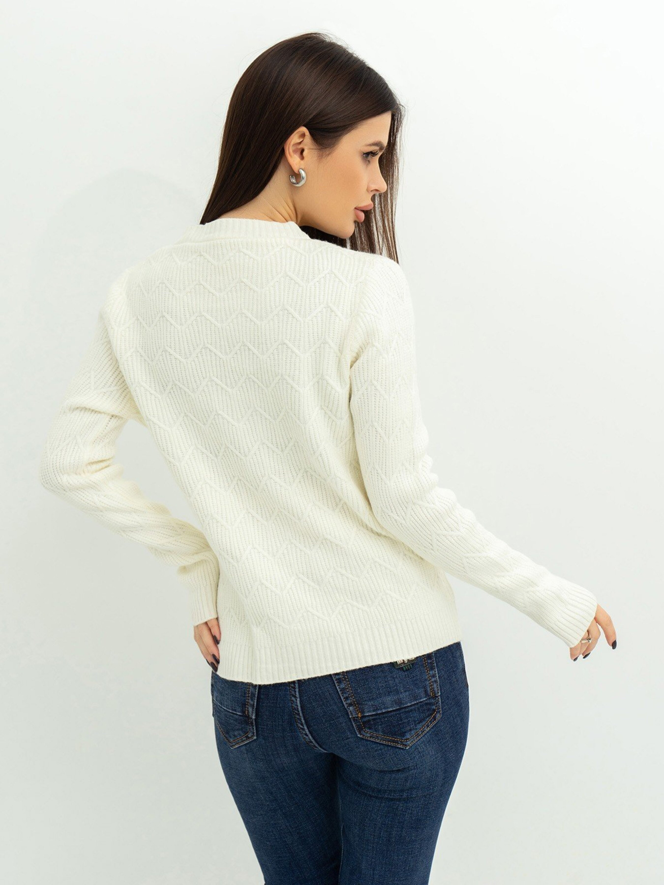 Свитер ISSA Plus модель WN20-371_milky Фото