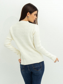 Свитер ISSA Plus модель WN20-371_milky Свитер ISSA Plus модель WN20-371_milky Фото
