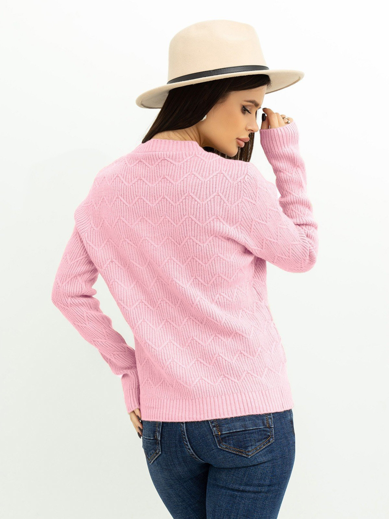 Свитер ISSA Plus модель WN20-371_pink Свитер ISSA Plus модель WN20-371_pink Фото