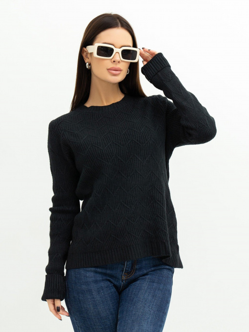 Свитер ISSA Plus модель WN20-371_black Фото