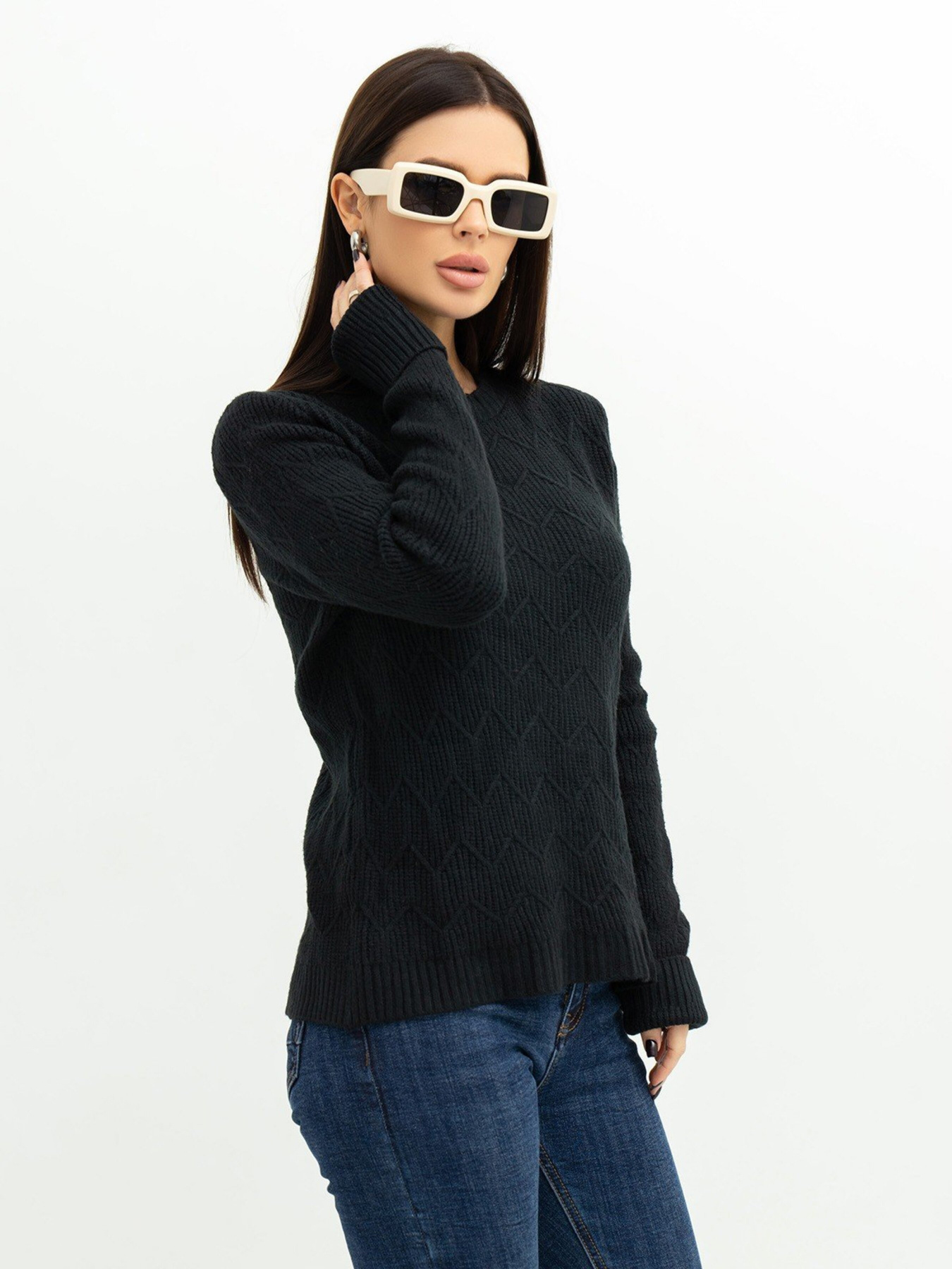 Свитер ISSA Plus модель WN20-371_black Фото