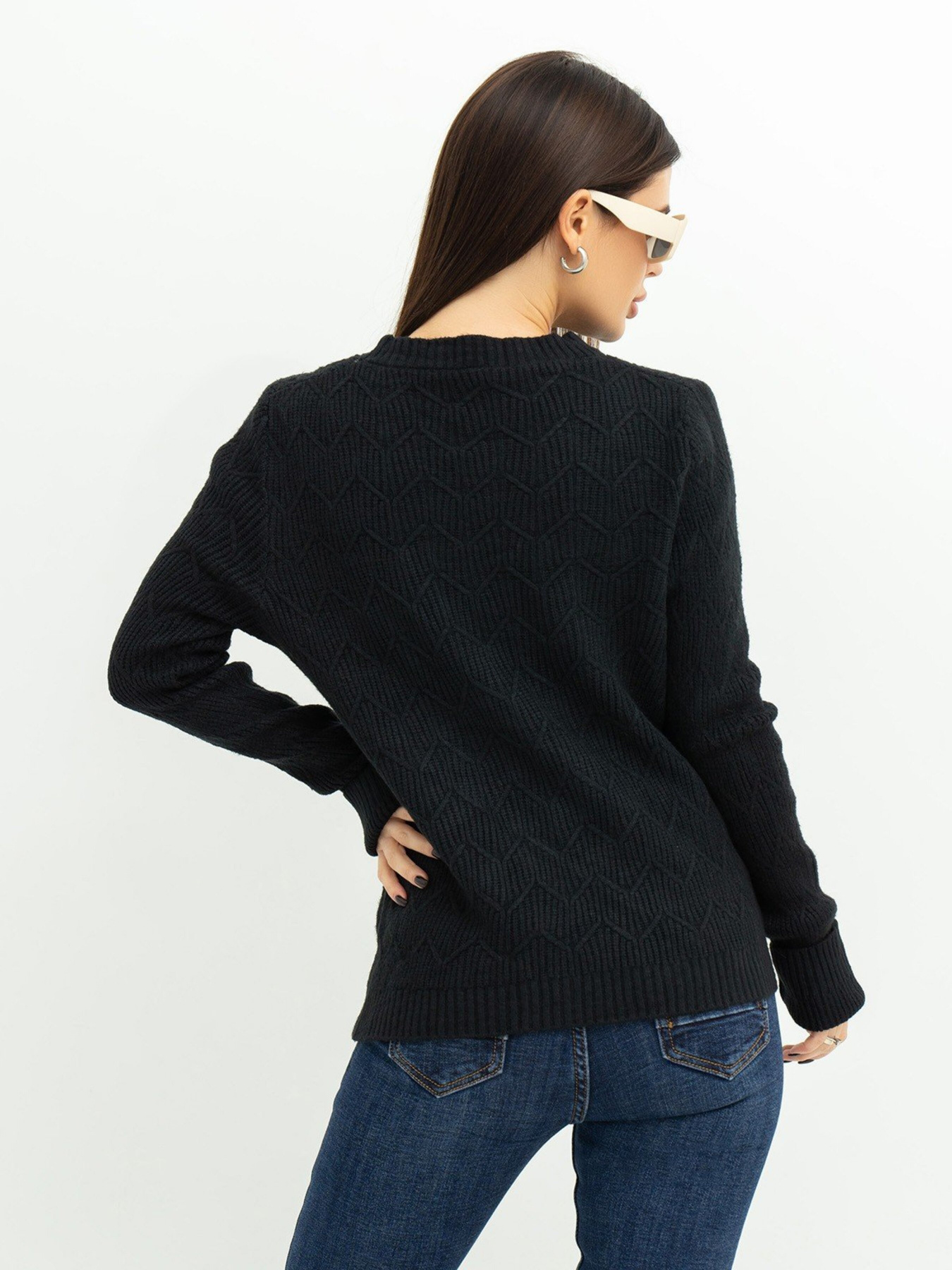 Свитер ISSA Plus модель WN20-371_black Фото