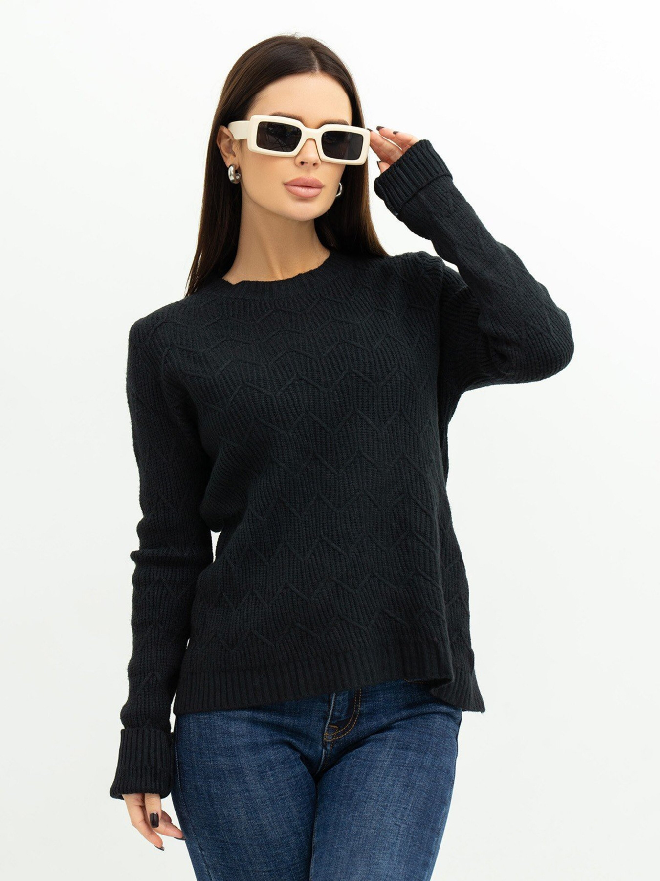 Свитер ISSA Plus модель WN20-371_black Фото