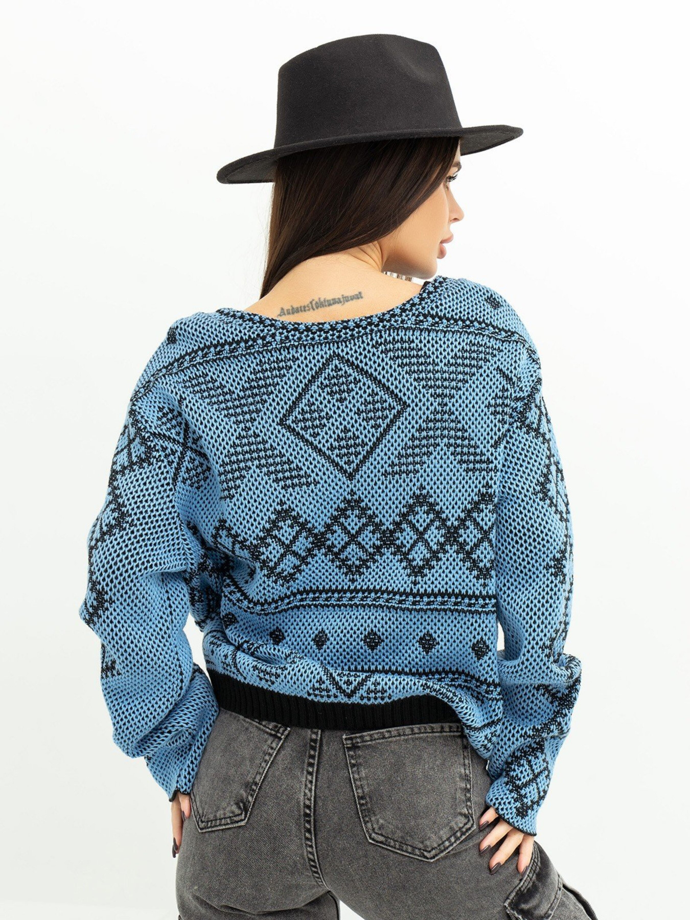 Свитер ISSA Plus модель WN20-372_blue Фото